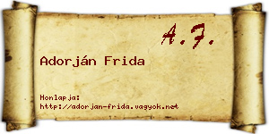 Adorján Frida névjegykártya